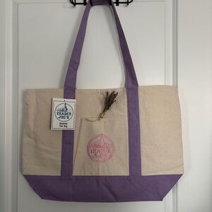 *New Limited Edition* Trader Joe'S Large Tote Bag in Lavender w/ Pink Logo *NWT*